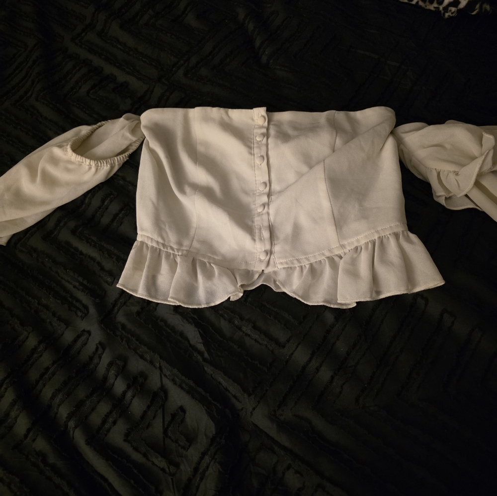 Elegant White Off-Shoulder Women's Top